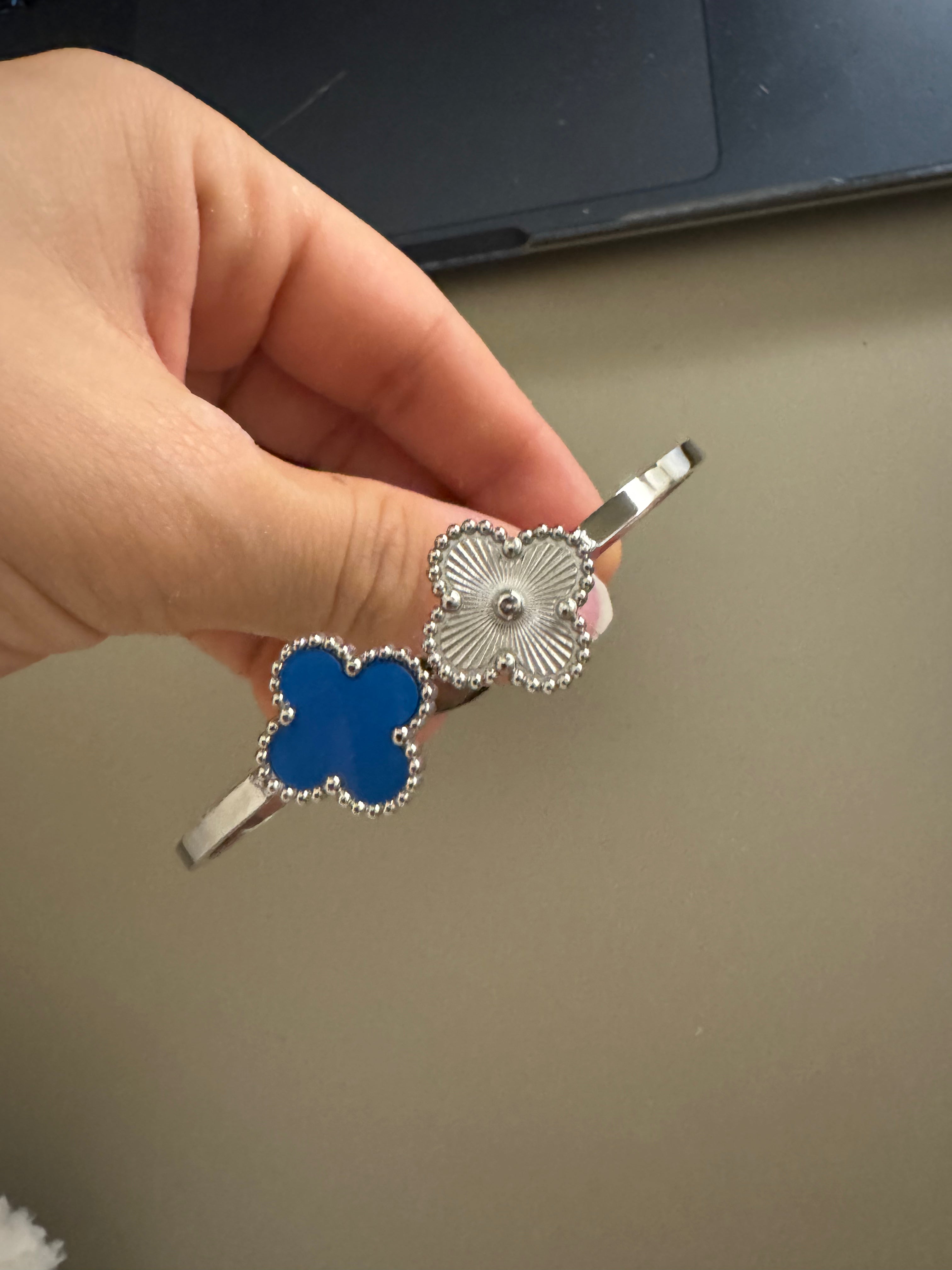 Silver Clover Bangles