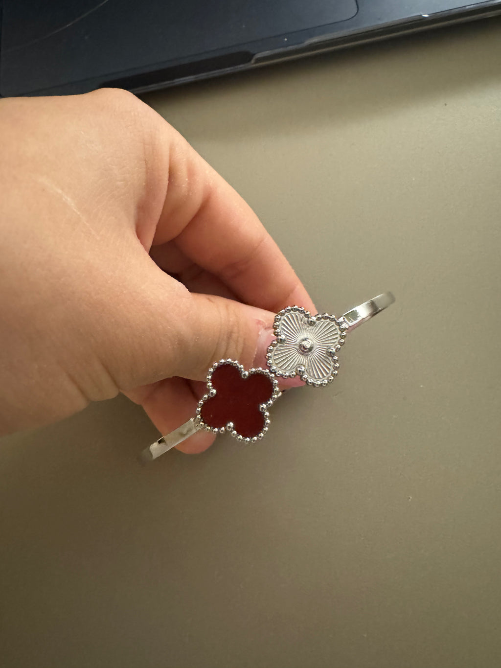 Silver Clover Bangles
