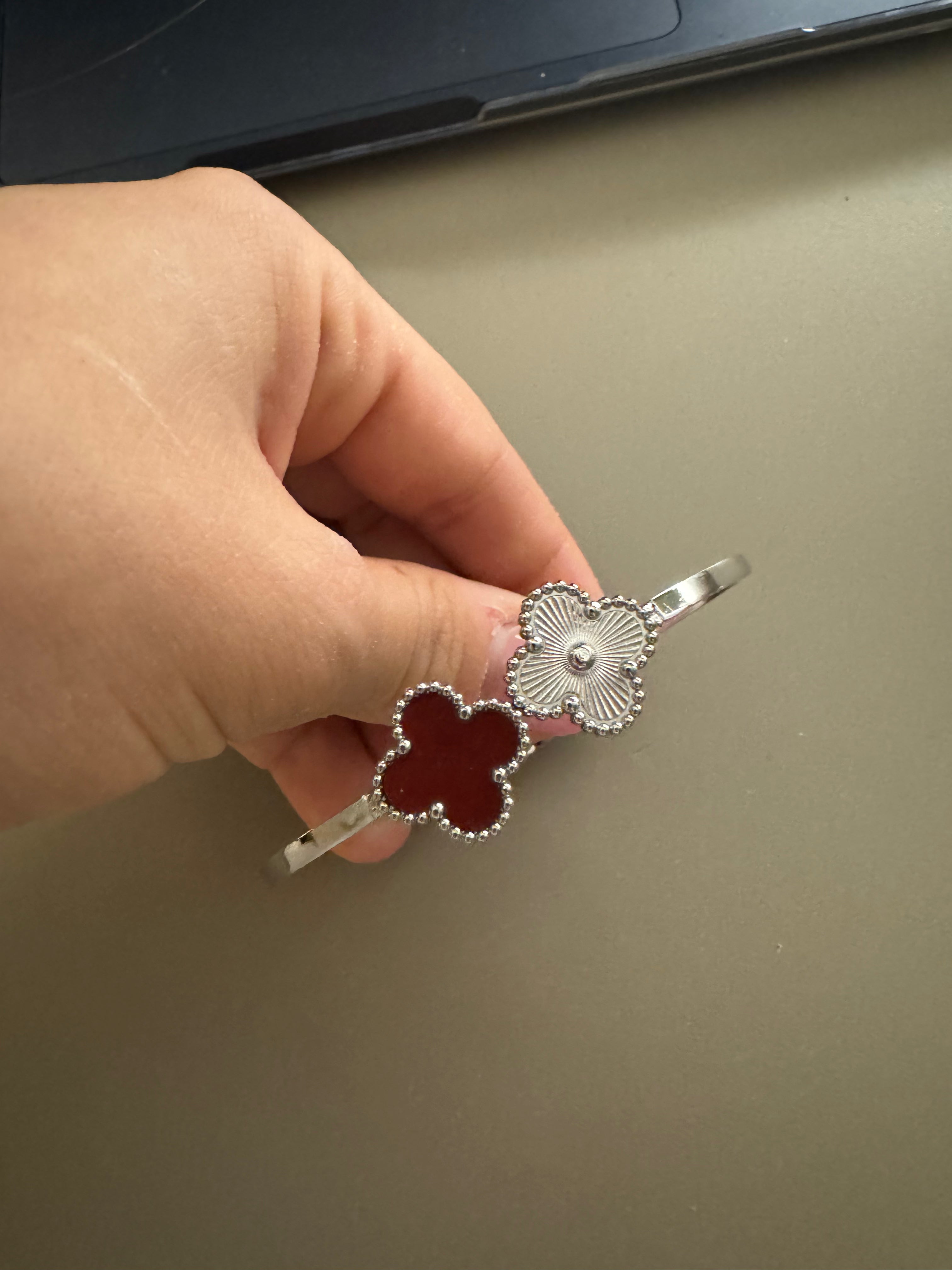 Silver Clover Bangles