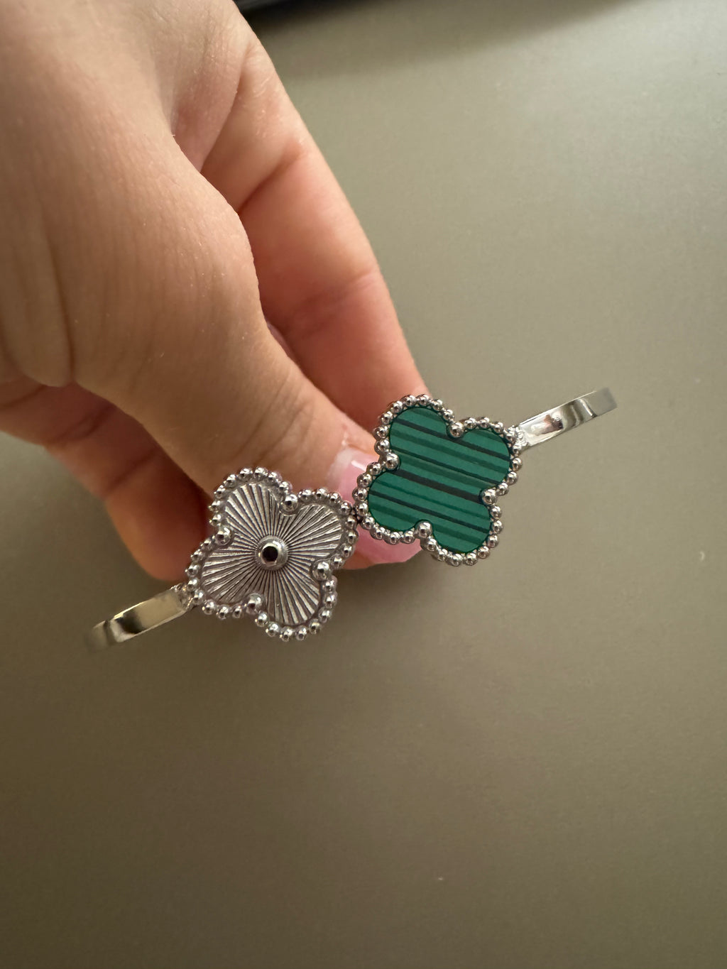 Silver Clover Bangles